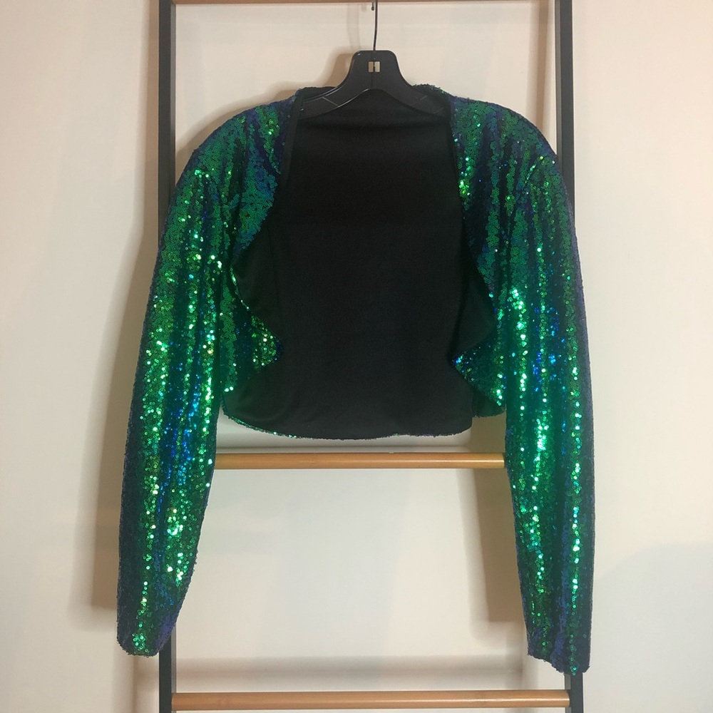 Sparkly Cropped Multihued Jacket. - image 1